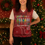 Australia Budgerigar Christmas Personalised Christmas Knitted V-Neck Vest Budgies Hakea Have A Good Chrissie - Aussie Hoodie