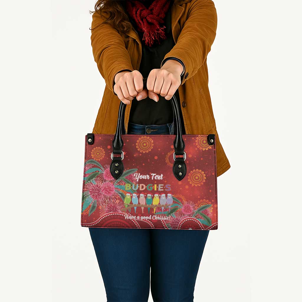 Australia Budgerigar Christmas Personalised Leather Bag Budgies Hakea Have A Good Chrissie - Aussie Hoodie