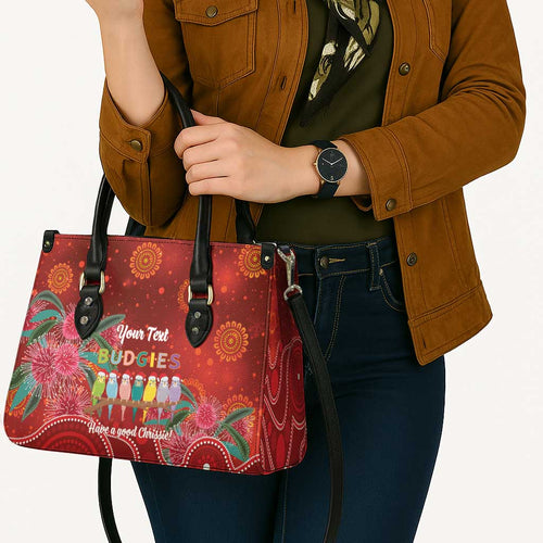 Australia Budgerigar Christmas Personalised Leather Bag Budgies Hakea Have A Good Chrissie - Aussie Hoodie