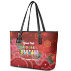 Australia Budgerigar Christmas Personalised Leather Tote Bag Budgies Hakea Have A Good Chrissie - Aussie Hoodie