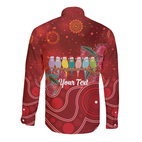 Australia Budgerigar Christmas Personalised Long Sleeve Button Shirt Budgies Hakea Have A Good Chrissie - Aussie Hoodie