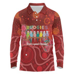 Australia Budgerigar Christmas Personalised Long Sleeve Polo Shirt Budgies Hakea Have A Good Chrissie - Aussie Hoodie