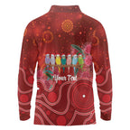 Australia Budgerigar Christmas Personalised Long Sleeve Polo Shirt Budgies Hakea Have A Good Chrissie - Aussie Hoodie