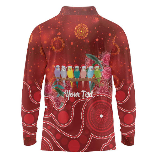 Australia Budgerigar Christmas Personalised Long Sleeve Polo Shirt Budgies Hakea Have A Good Chrissie - Aussie Hoodie