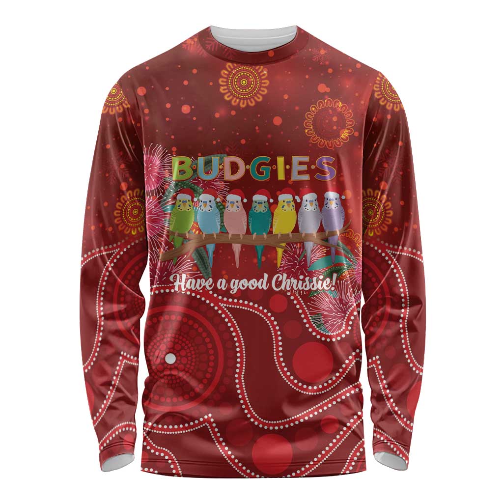 Australia Budgerigar Christmas Personalised Long Sleeve Shirt Budgies Hakea Have A Good Chrissie - Aussie Hoodie