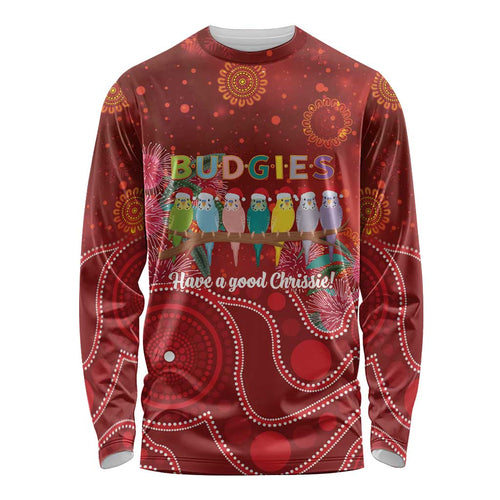Australia Budgerigar Christmas Personalised Long Sleeve Shirt Budgies Hakea Have A Good Chrissie - Aussie Hoodie