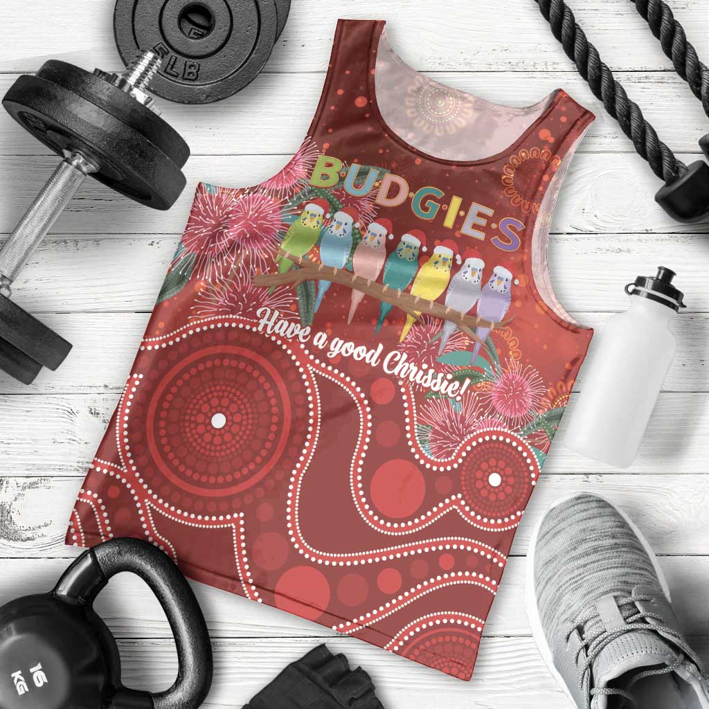 Australia Budgerigar Christmas Personalised Men Tank Top Budgies Hakea Have A Good Chrissie - Aussie Hoodie