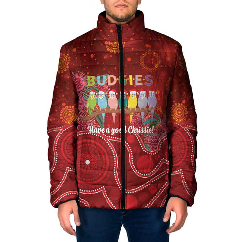 Australia Budgerigar Christmas Personalised Padded Jacket Budgies Hakea Have A Good Chrissie - Aussie Hoodie