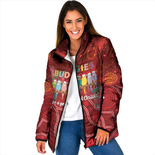 Australia Budgerigar Christmas Personalised Padded Jacket Budgies Hakea Have A Good Chrissie - Aussie Hoodie