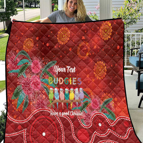 Australia Budgerigar Christmas Personalised Quilt Budgies Hakea Have A Good Chrissie - Aussie Hoodie