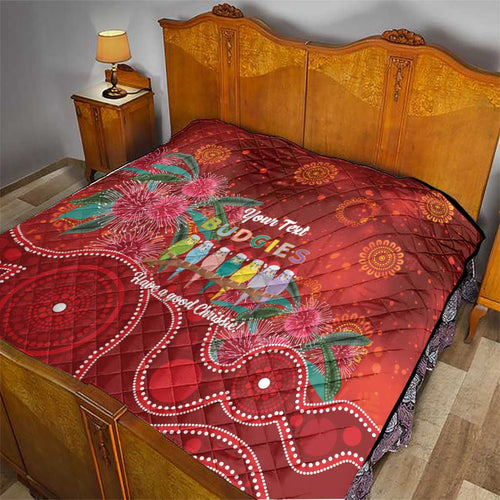 Australia Budgerigar Christmas Personalised Quilt Budgies Hakea Have A Good Chrissie - Aussie Hoodie