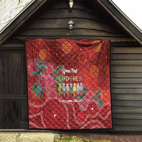 Australia Budgerigar Christmas Personalised Quilt Budgies Hakea Have A Good Chrissie - Aussie Hoodie