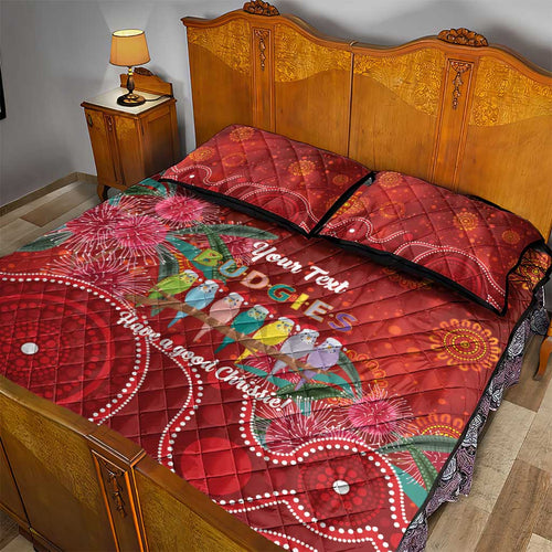 Australia Budgerigar Christmas Personalised Quilt Bed Set Budgies Hakea Have A Good Chrissie - Aussie Hoodie