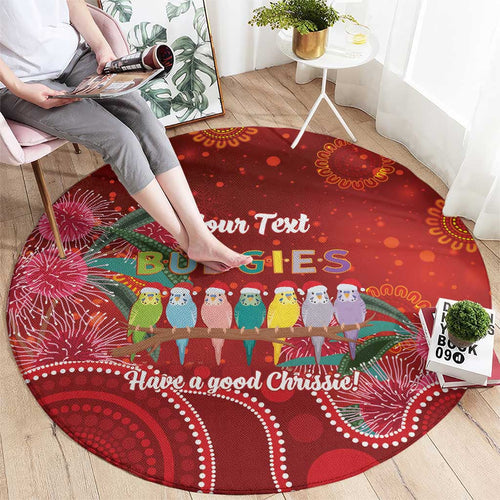 Australia Budgerigar Christmas Personalised Round Carpet Budgies Hakea Have A Good Chrissie - Aussie Hoodie