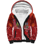 Australia Budgerigar Christmas Personalised Sherpa Hoodie Budgies Hakea Have A Good Chrissie - Aussie Hoodie