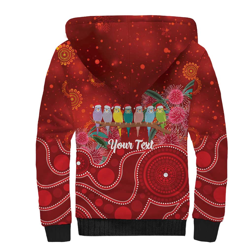 Australia Budgerigar Christmas Personalised Sherpa Hoodie Budgies Hakea Have A Good Chrissie - Aussie Hoodie