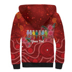 Australia Budgerigar Christmas Personalised Sherpa Hoodie Budgies Hakea Have A Good Chrissie - Aussie Hoodie