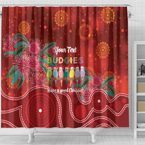 Australia Budgerigar Christmas Personalised Shower Curtain Budgies Hakea Have A Good Chrissie - Aussie Hoodie