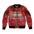 Australia Budgerigar Christmas Personalised Sleeve Zip Bomber Jacket Budgies Hakea Have A Good Chrissie - Aussie Hoodie