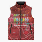 Australia Budgerigar Christmas Personalised Sleeveless Puffer Jacket Budgies Hakea Have A Good Chrissie - Aussie Hoodie