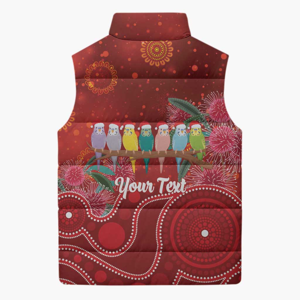 Australia Budgerigar Christmas Personalised Sleeveless Puffer Jacket Budgies Hakea Have A Good Chrissie - Aussie Hoodie