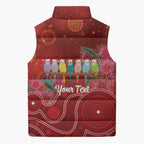 Australia Budgerigar Christmas Personalised Sleeveless Puffer Jacket Budgies Hakea Have A Good Chrissie - Aussie Hoodie