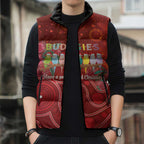 Australia Budgerigar Christmas Personalised Sleeveless Puffer Jacket Budgies Hakea Have A Good Chrissie - Aussie Hoodie