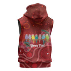 Australia Budgerigar Christmas Personalised Sleeveless Zip Hoodie Budgies Hakea Have A Good Chrissie LT14