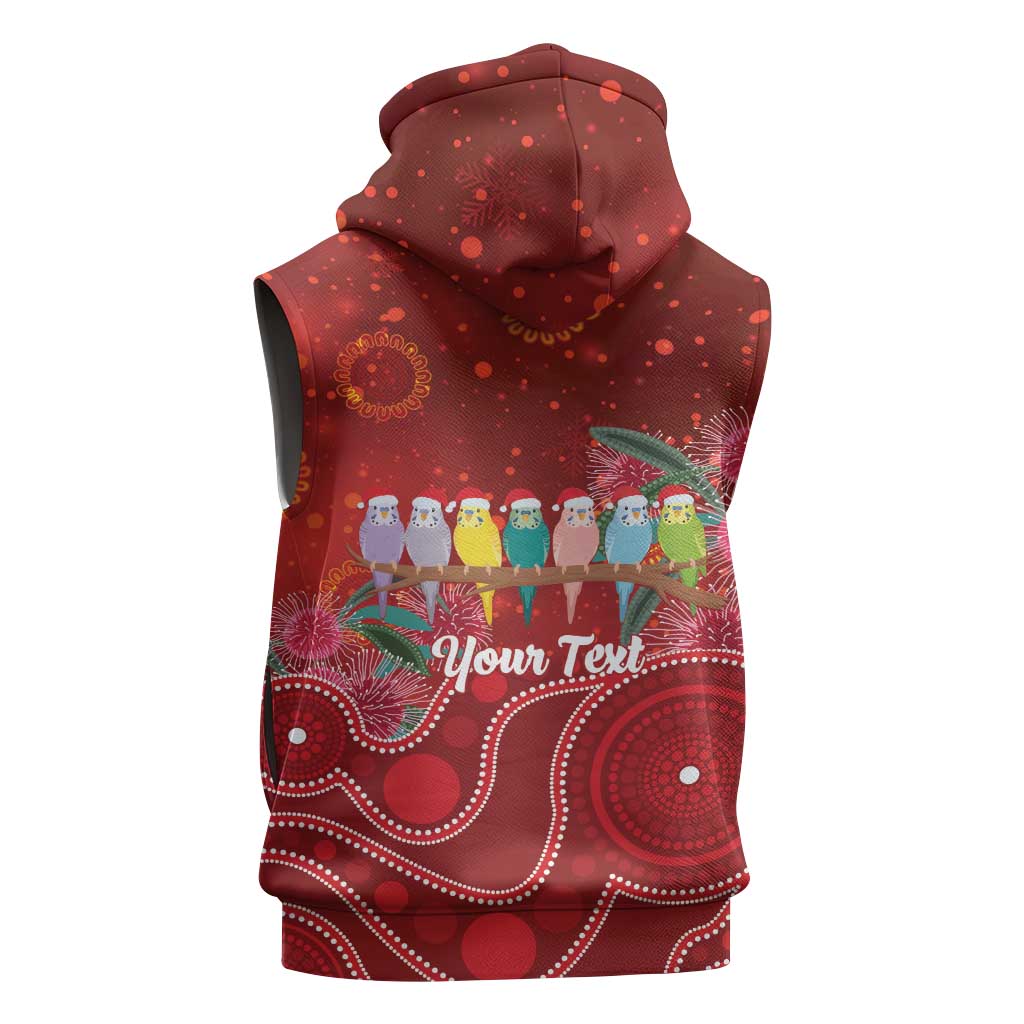 Australia Budgerigar Christmas Personalised Sleeveless Zip Hoodie Budgies Hakea Have A Good Chrissie LT14