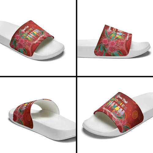 Australia Budgerigar Christmas Personalised Slide Sandals Budgies Hakea Have A Good Chrissie - Aussie Hoodie