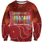 Australia Budgerigar Christmas Personalised Sweatshirt Budgies Hakea Have A Good Chrissie - Aussie Hoodie