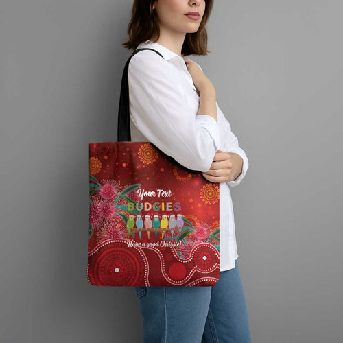 Australia Budgerigar Christmas Personalised Tote Bag Budgies Hakea Have A Good Chrissie - Aussie Hoodie