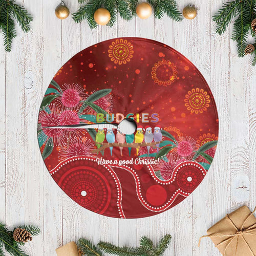 Australia Budgerigar Christmas Tree Skirt Budgies Hakea Have A Good Chrissie - Aussie Hoodie