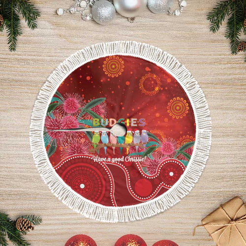 Australia Budgerigar Christmas Tree Skirt Budgies Hakea Have A Good Chrissie - Aussie Hoodie