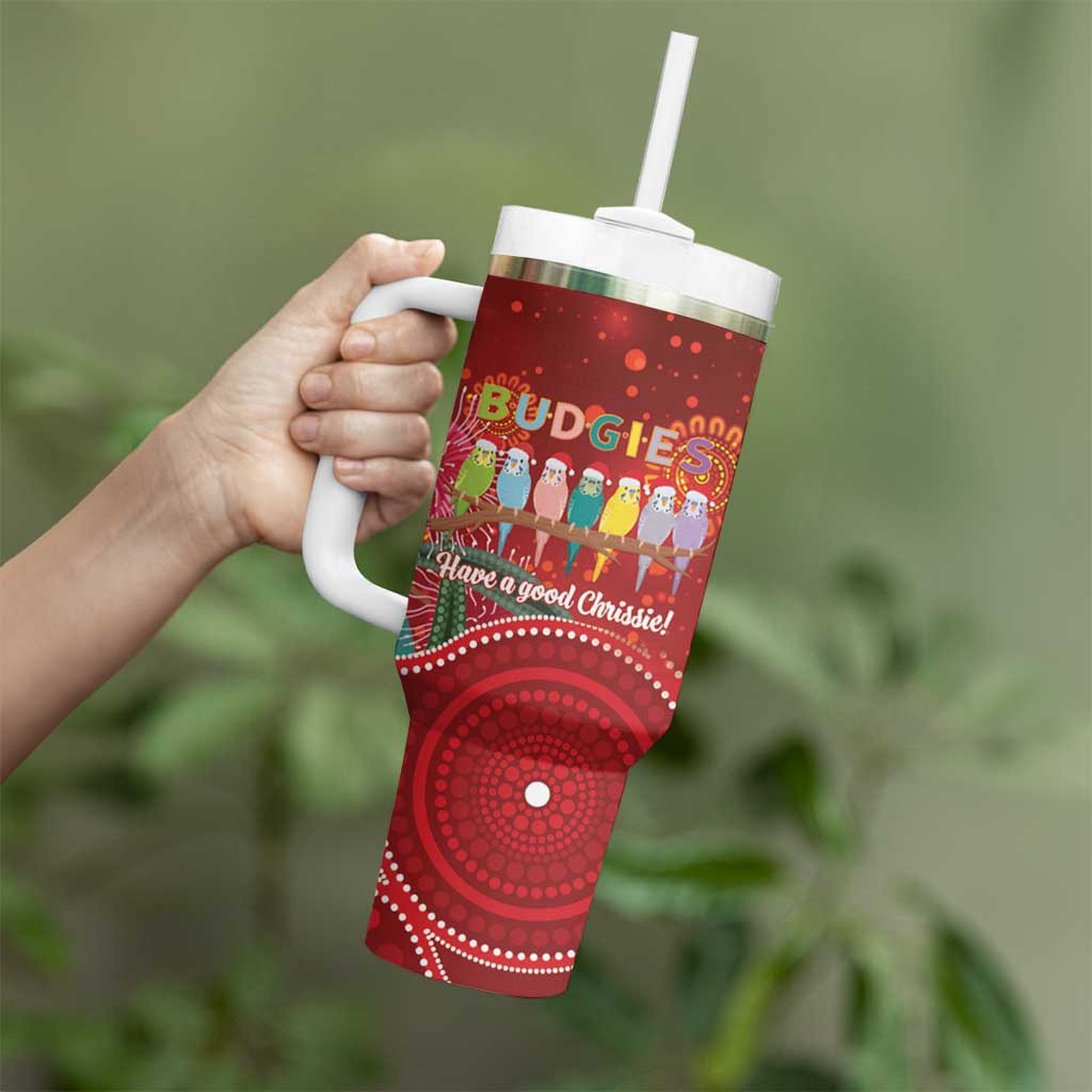 Australia Budgerigar Christmas Personalised Tumbler With Handle Budgies Hakea Have A Good Chrissie - Aussie Hoodie