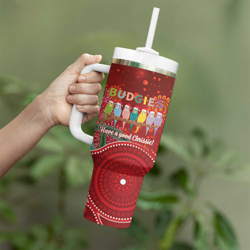 Australia Budgerigar Christmas Personalised Tumbler With Handle Budgies Hakea Have A Good Chrissie - Aussie Hoodie