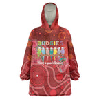 Australia Budgerigar Christmas Personalised Wearable Blanket Hoodie Budgies Hakea Have A Good Chrissie - Aussie Hoodie