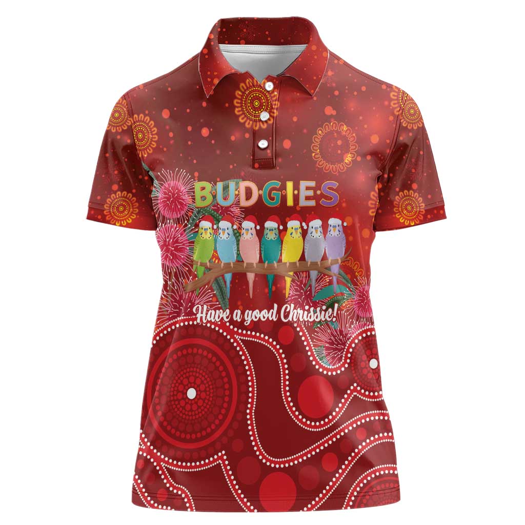 Australia Budgerigar Christmas Personalised Women Polo Shirt Budgies Hakea Have A Good Chrissie - Aussie Hoodie