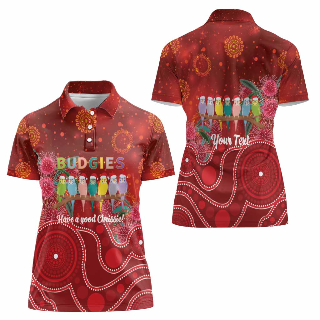 Australia Budgerigar Christmas Personalised Women Polo Shirt Budgies Hakea Have A Good Chrissie - Aussie Hoodie
