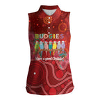 Australia Budgerigar Christmas Personalised Women Sleeveless Polo Shirt Budgies Hakea Have A Good Chrissie - Aussie Hoodie
