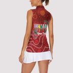 Australia Budgerigar Christmas Personalised Women Sleeveless Polo Shirt Budgies Hakea Have A Good Chrissie - Aussie Hoodie