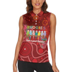 Australia Budgerigar Christmas Personalised Women Sleeveless Polo Shirt Budgies Hakea Have A Good Chrissie - Aussie Hoodie