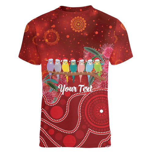 Australia Budgerigar Christmas Personalised Women V-Neck T-Shirt Budgies Hakea Have A Good Chrissie - Aussie Hoodie
