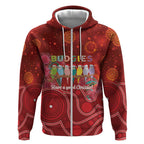 Australia Budgerigar Christmas Personalised Zip Hoodie Budgies Hakea Have A Good Chrissie - Aussie Hoodie