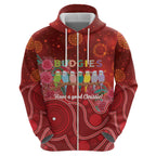 Australia Budgerigar Christmas Personalised Zip Hoodie Budgies Hakea Have A Good Chrissie - Aussie Hoodie