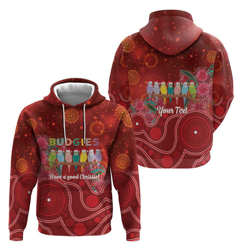 Australia Budgerigar Christmas Personalised Zip Hoodie Budgies Hakea Have A Good Chrissie - Aussie Hoodie