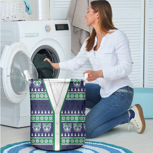 New Zealand Warriors Rugby Christmas Laundry Basket Seamless Cardigan Inspired