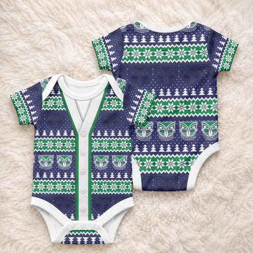 New Zealand Warriors Rugby Christmas Baby Onesie Seamless Cardigan Inspired