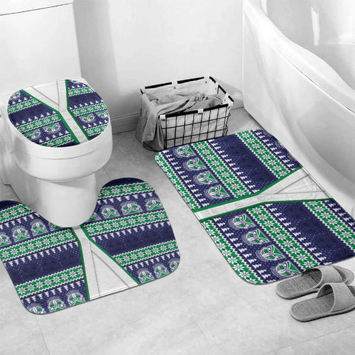 New Zealand Warriors Rugby Christmas Bathroom Set Seamless Cardigan Inspired