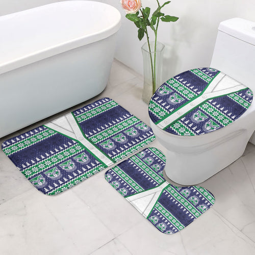 New Zealand Warriors Rugby Christmas Bathroom Set Seamless Cardigan Inspired